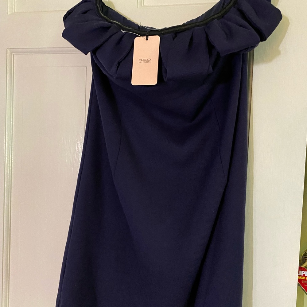 Valentino RED designer strapless haute couture dress, EUR 42, dark purple